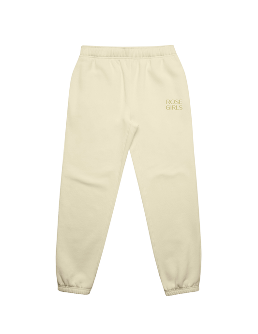 Embroidered Joggers (Butter)