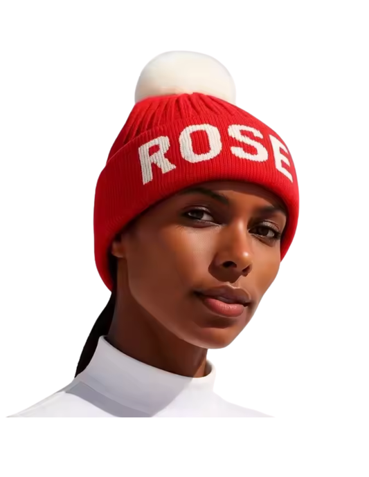 Red Puff Ball Beanie