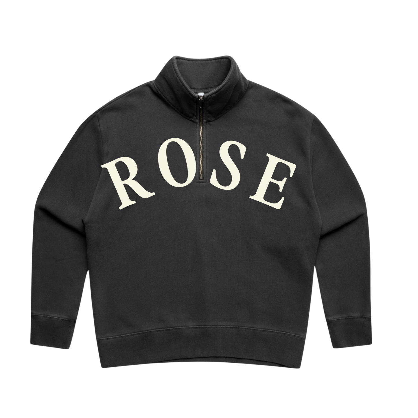 Rose Quarter Zip (Faded Black)