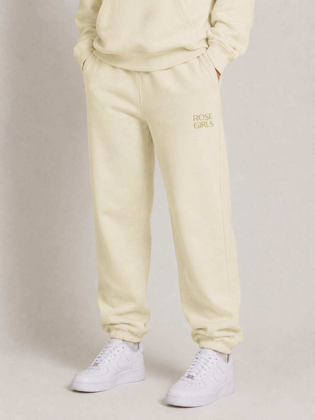 Embroidered Joggers (Butter)
