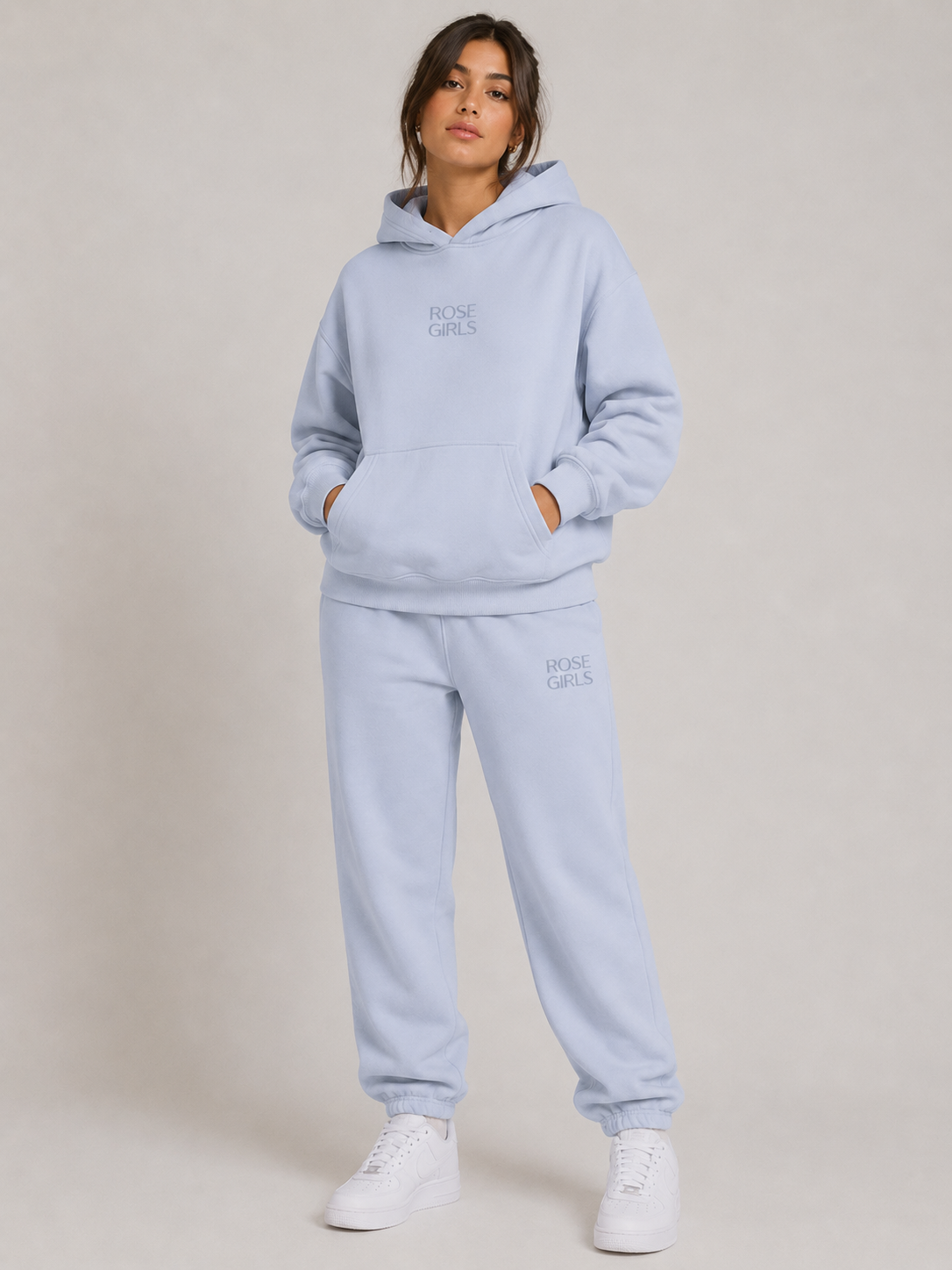Embroidered Joggers (Powder Blue)